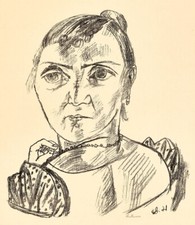 Max Beckmann - Bildnis Friedel Battenberg - Lithographie 1921, signiert