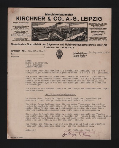 Leipzig brief 1936 - brief, kirchner