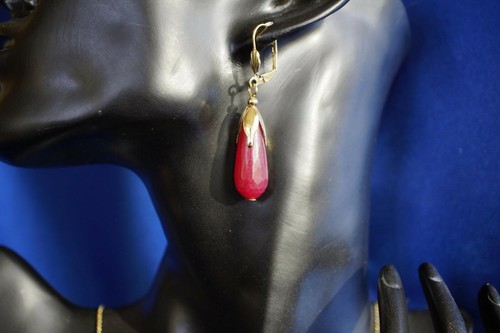 Ohrringe gold rubin rot - gold,