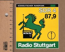 Alter Aufkleber Radio Stuttgart SDR 4 Süddeutscher Rundfunk