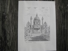 Radierung  "Wien Karlskirche" handsigniert.