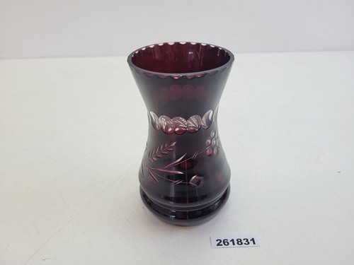 Vase überfang glas rubinrot - vase,