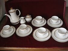 Mitterteich Bavaria 950 Goldbordüre Relief-Dekor Kaffeeservice für 6 Personen