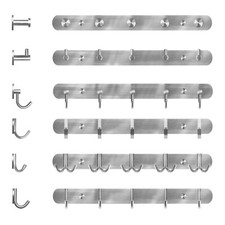 Kleiderhaken Garderobenhaken Edelstahl Wandgarderobe Garderobe Hakenleiste Haken