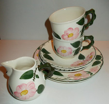 Villeroy & Boch Wildrose 2 x Porzellan Gedeck Teller/Tasse & Milchkännchen 7teil