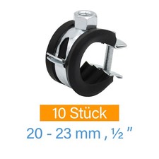 10x Stahl Rohr Schellen 20mm 21mm 22mm 23mm Schraub Schelle Halter Befestigung