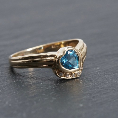 Gold ring blautopas herz - ring,