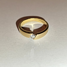 Brillantring 0,125 ct  Gr 53  Gelbgold  14k = 585 er Gold gepunzt