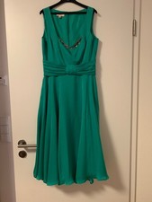 Seide Abendkleid Gr.38 Smaragd Laurél