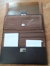 Briefpapiermappe Schreibmappe Vintage Leder absperrbar 35 x27 x 3 cm Brieföffner