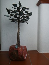 Grabschmuck Strassacker Bronze Lebensbaum auf echtem rotem Jaspis 60cm x 34cm