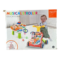 Lauflernhilfe für Kinder Lauflernwagen mit Montessori Spielzeug und Geräusche