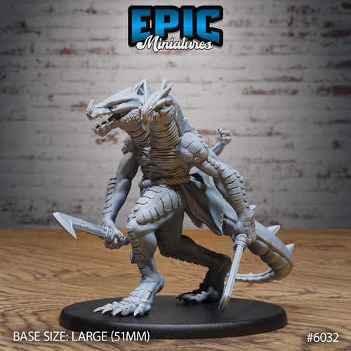 Miniature lizard folk - d&d, -lizard