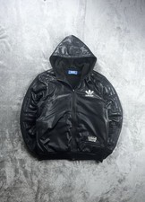 Adidas CHILE62 Kunstlederjacke | Y2K Pasha Style Oldschool Retro | Schwarz/Gold
