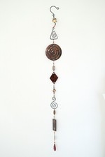 Boltze Glashänger Braun Glas Fensterhänger Girlande aus  Glas und Metall 90 cm