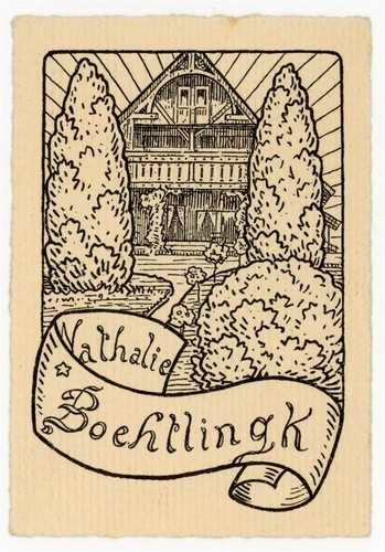 Exlibris jugendstil nathalie - exlibris,