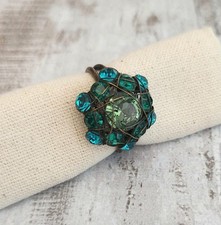 Konplott Ring "Bended Lights" Grün Metall Messing Boho Statement