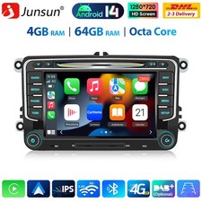 Für VW Skoda Seat Carplay Android 14 CD DVD Autoradio GPS Navi WIFI 4G BT 4+64GB
