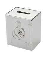 Spardose Safe Sparbüchse Tresor Banksafe versilbert Sparschwein Geldtresor 