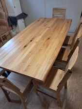 Esstisch set,  Massivholztisch ,Essgruppe Eiche massiv NEU Ausstellungsstück.