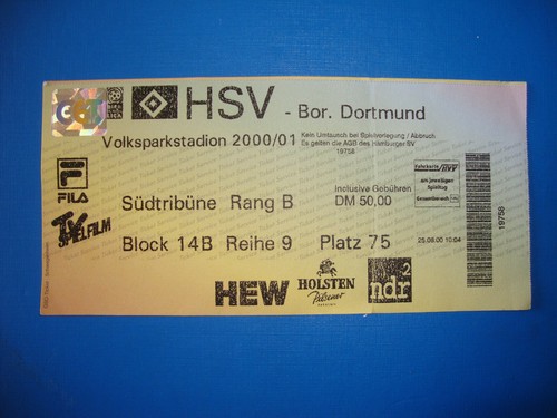 Ticket hsv hamburger - 00/01,