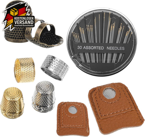 Nähfingerhut set aus metall - aus,