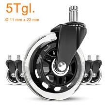 5 x Rollen für Bürostuhl Caster Wheels für Schreibtisch Stuhl Ersatz Räder 11mm