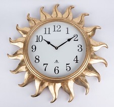 Quartz Wanduhr "Sonne" - Goldfarben - Ø 58 cm - Top Zustand