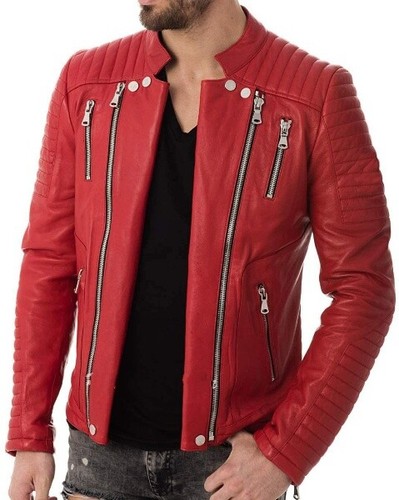 Herren echt lammleder slim fit - lammleder,