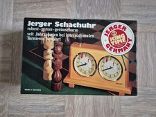 Mechanische Jerger Schachuhr King Time aus Holz in OVP mit Anleitung 70er TOP