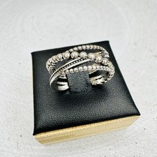 Sterling Silber 925 Ring Größe 54 – Damen Schmuck mit Perlenstruktur & Design