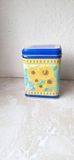 Teedose "Sonnenblumen" - Metalldose - leer - ca. 10 x 7 x 7 cm - sehr gut