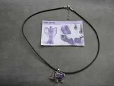 Edelsteinkette - Amethyst - Elefant  Stein für Wahrnehmung/Stärke