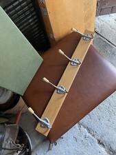 DDR (N)Ostalgie Hakenleiste Holz 60 cm m. Metallhaken, kleine Garderobe, gebr.