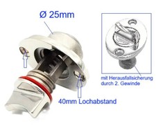 Boot Wasser Ablauf Einbau Verschraubung mit Deckel Sicherung
