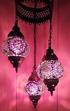 Mosaiklampe Orientaliche Marokkanische Türkische Mosaik 3 Glaskugeln Hängelampe 