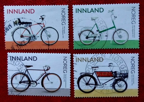 Briefmarken norwegen fahrrad - norwegen,