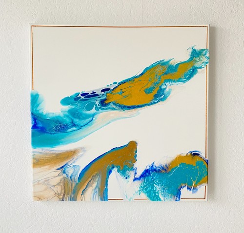 Acryl pouring auf - acryl, leinwand