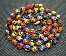 68 cm Collier Perle Millefiori