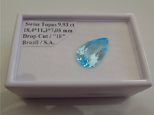 5***** Swiss Blue TOPAS - Drop Cut - 9,93 ct - Brasilien - IF - sehr brilliant !