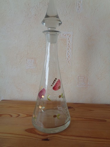 Karaffe glas handbemalt - karaffe,