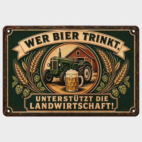 Blechschild wer bier trinkt - wer,