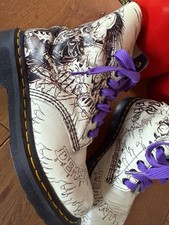 Dr Martens 1460 Pascal Demented Are Go Skull Rare Edition Boots Uk 4/EU 37