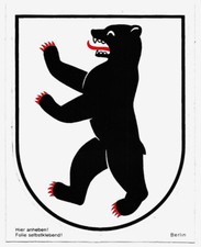 Berlin Stadtwappen Aufkleber / Sticker 12,5 x 10 cm Top Zustand