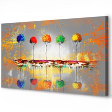 Leinwand Bild Bunt Bäume