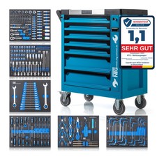 Werkstattwagen gefüllt mit Werkzeug 252 Teile 7 Schubladen Werkzeugwagen NTG