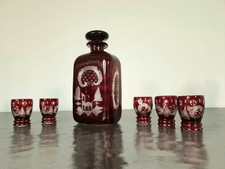 Vintage rubinglas karaffe - vintage,