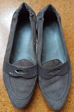 VIA MILANO Balerina Halb Schuhe Mokassin Slipper taupe Gr 39 QVC Leder