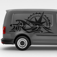 Auto Aufkleber Wellen Motiv Kompass Outdoor Meer Natur Sticker #1429-120
