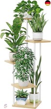 Bamworld Blumenständer Pflanzenständer Blumenhocker Pflanzenregal Indoor Weiss B